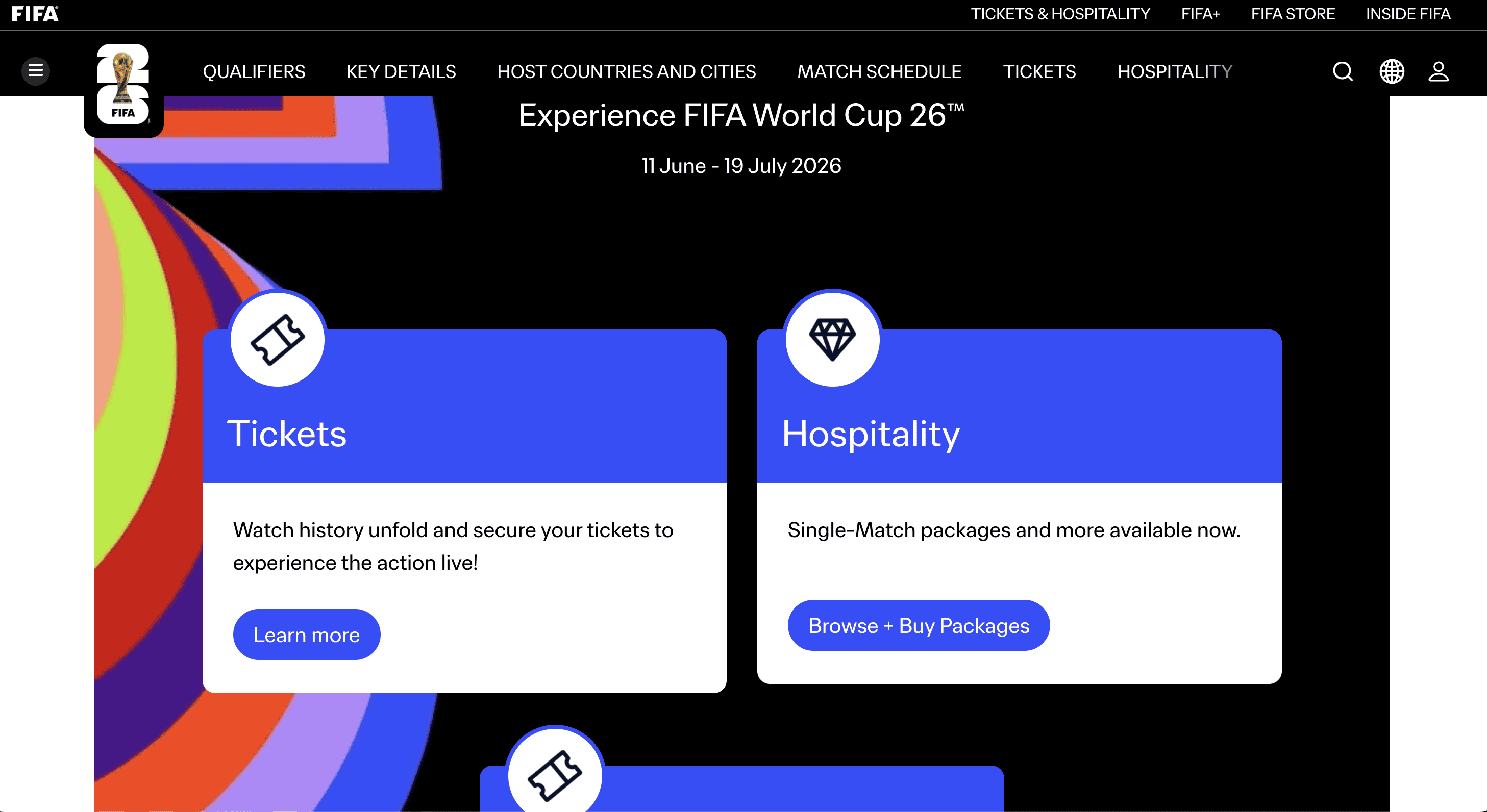 FIFA World Cup 2026 official ticketing page